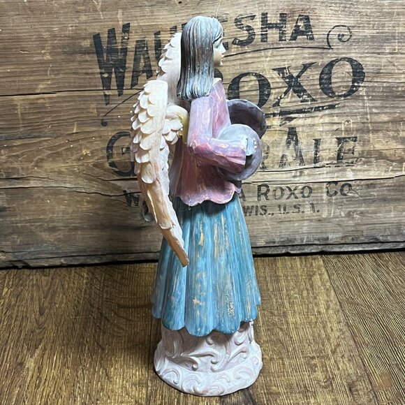 Old Time Pottery Decor 3 Angels w/ Instruments Figurines Polystone 12" - Picture 7 of 16